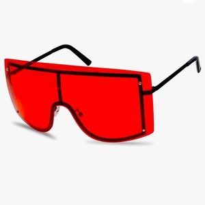 Red Visor Sunglasses w/Bag
